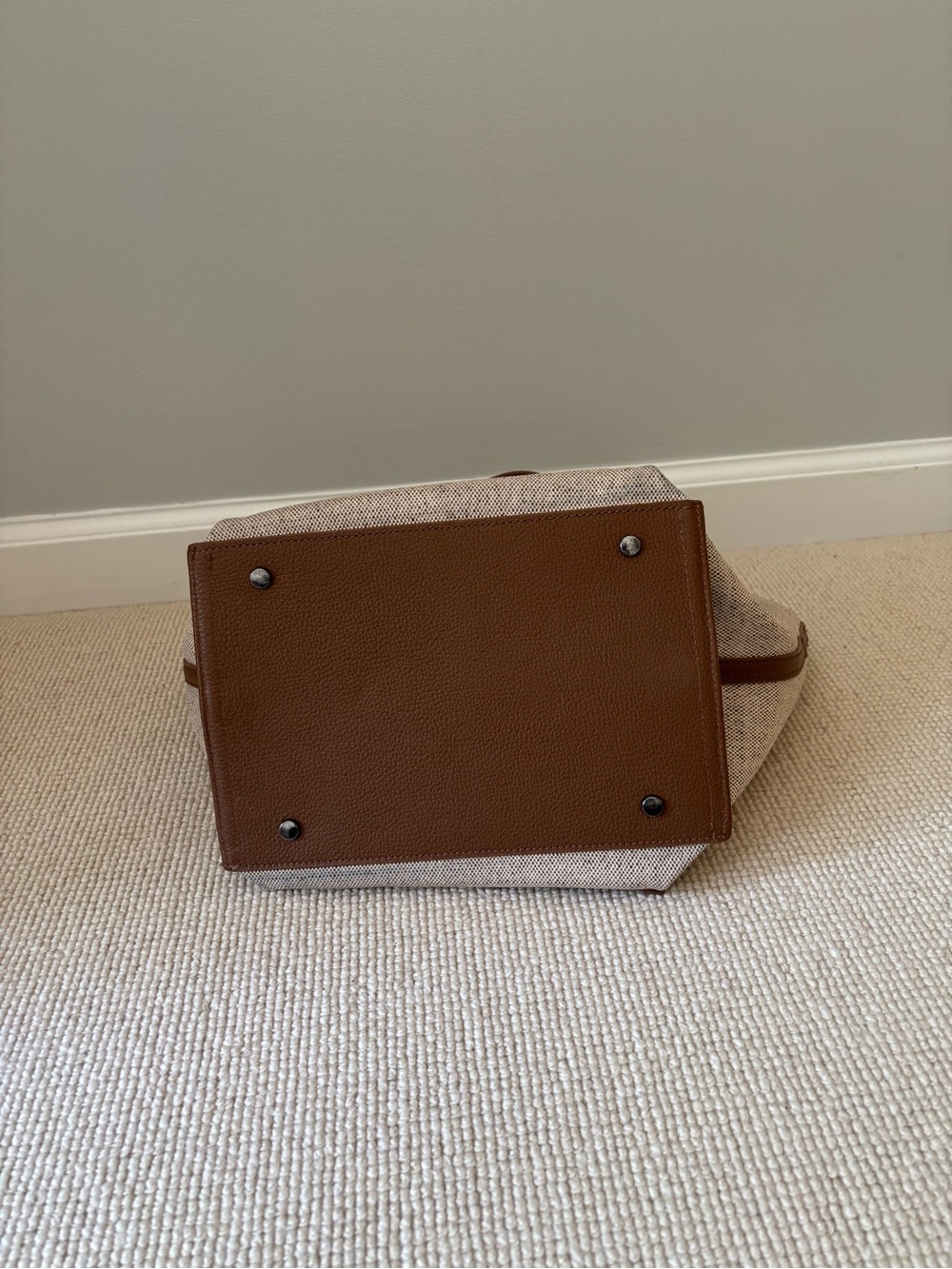 Botkier Two-Tone Brown & Cream Canvas Leather Tote - Picture 6 of 6